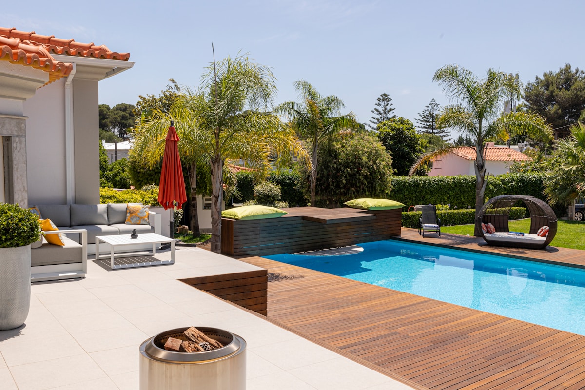 Private swimming pool and garden at Hakuna Matata, Marloth Park